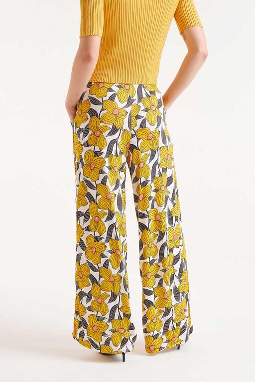 Pantaloni lunghi stampa floreale Narciso