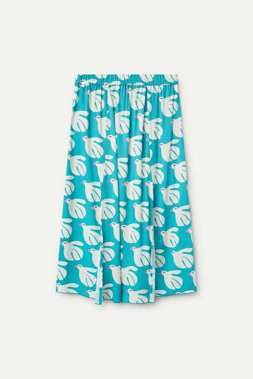 Gonna midi in rayon con stampa Dove
