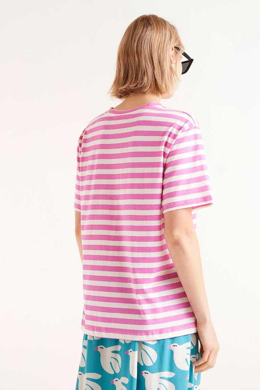 Maglietta a righe rosa