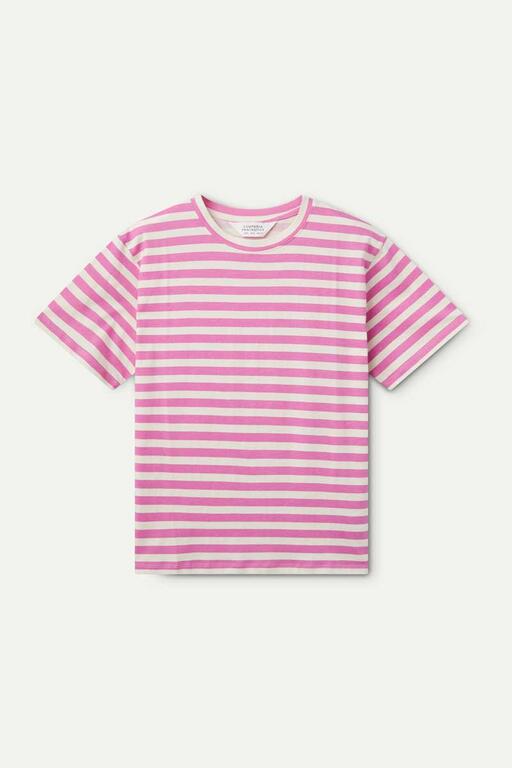 Maglietta a righe rosa