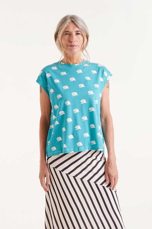 T-shirt con stampa colomba