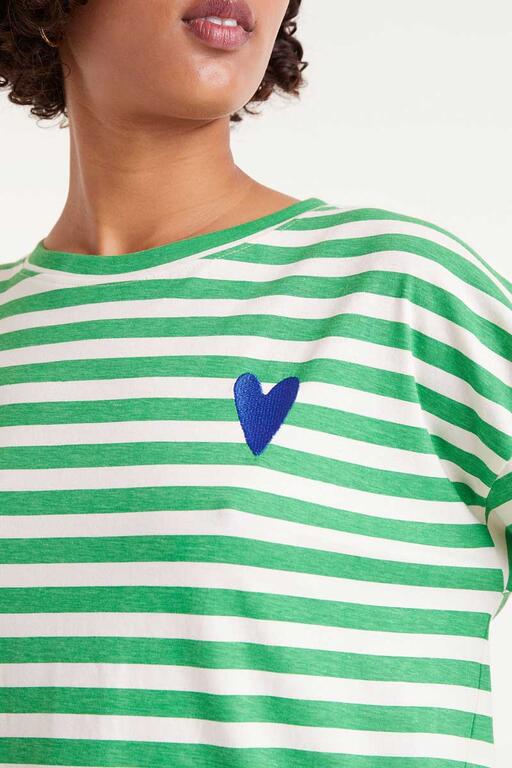 T-shirt maniche lunghe a righe verdi