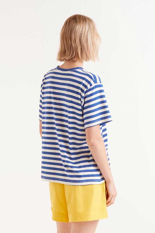 T-shirt maniche corte a righe blu