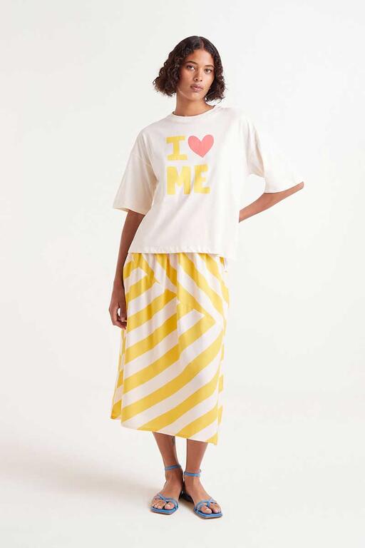 T-shirt stampata "I love me"