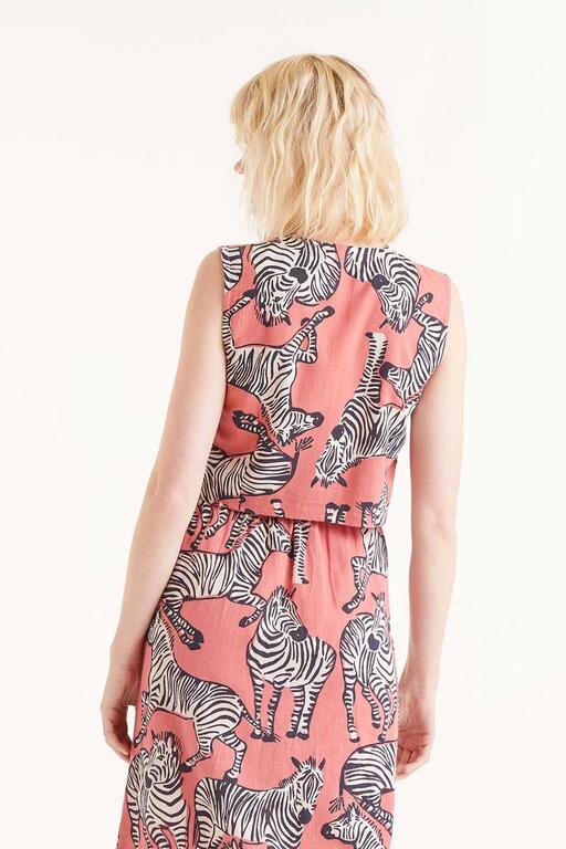 Top corto con stampa zebra