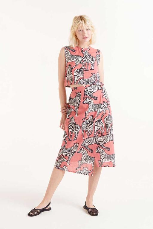Top corto con stampa zebra