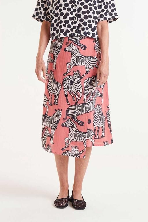 Gonna midi con stampa zebra