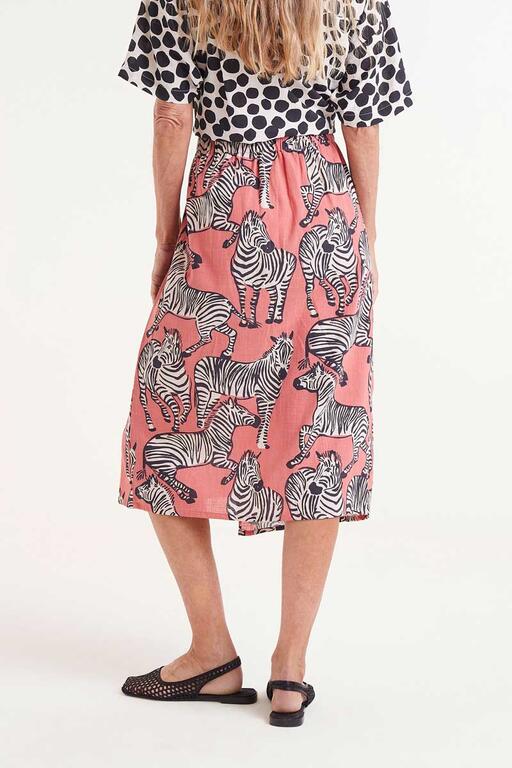 Gonna midi con stampa zebra