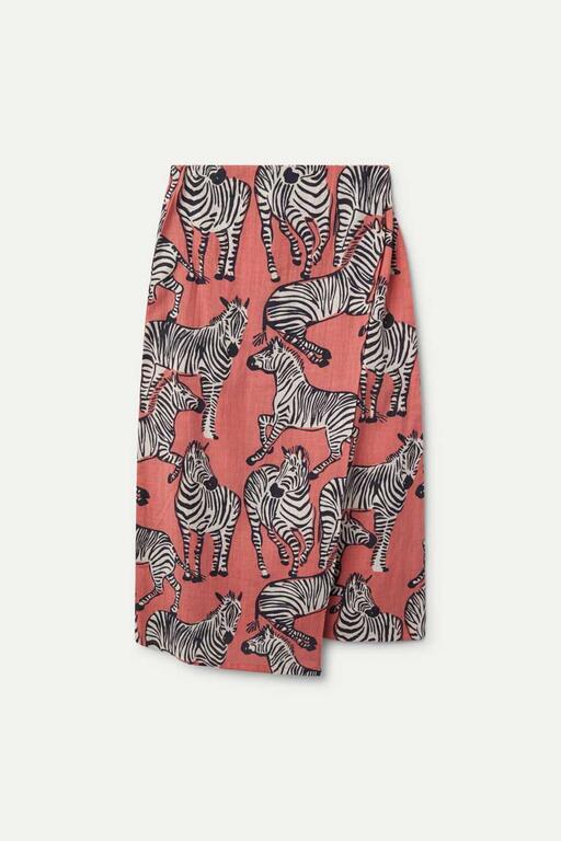 Gonna midi con stampa zebra