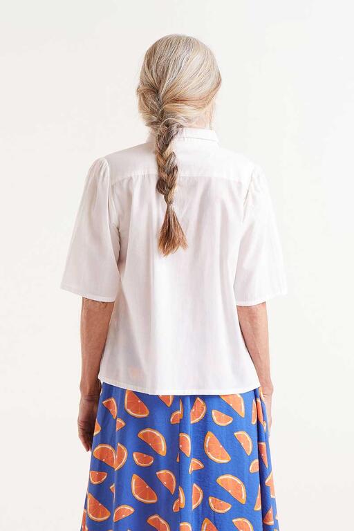 Camicia a maniche corte con stampa arancione