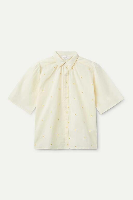 Camicia a maniche corte con stampa a margherite