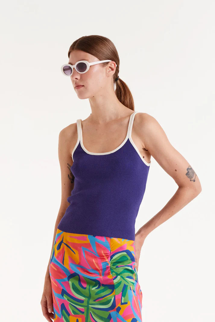 Top con spalline blu navy