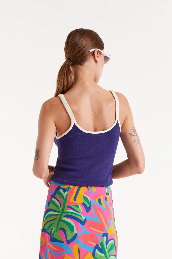 Top con spalline blu navy