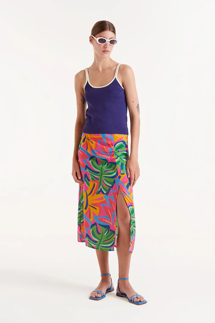 Top con spalline blu navy