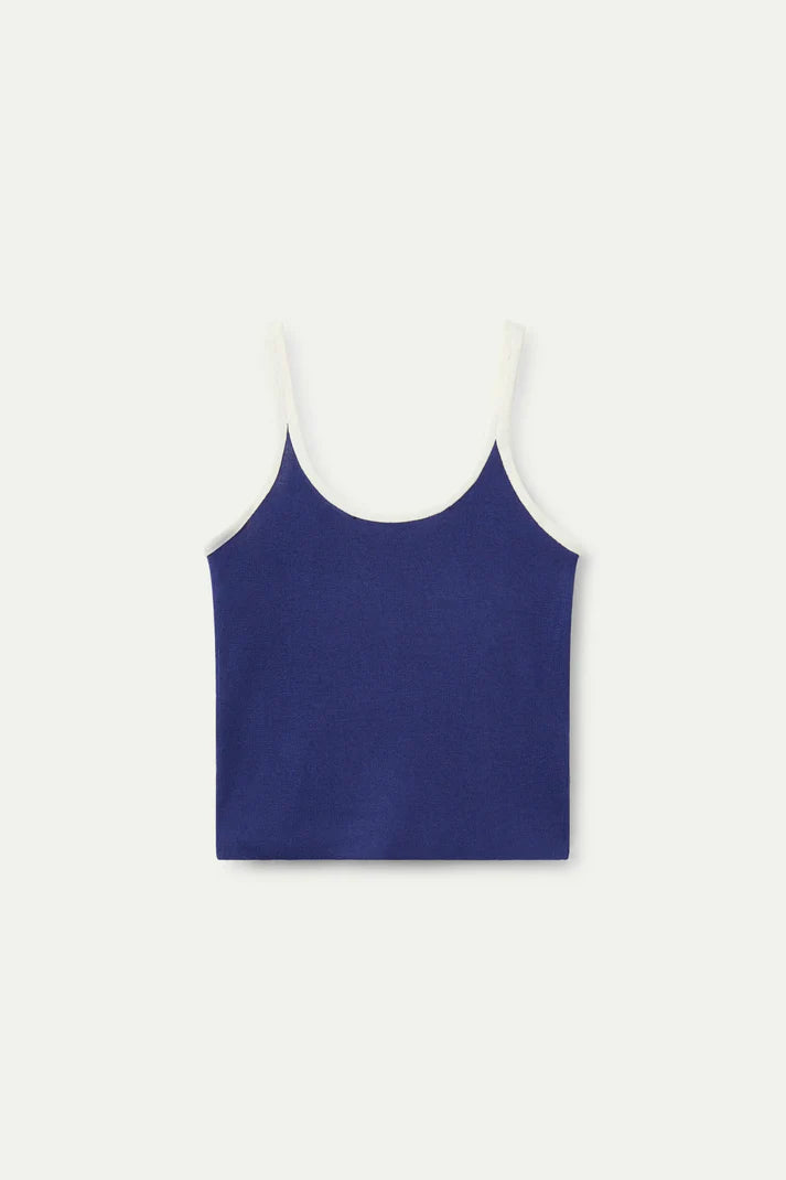 Top con spalline blu navy