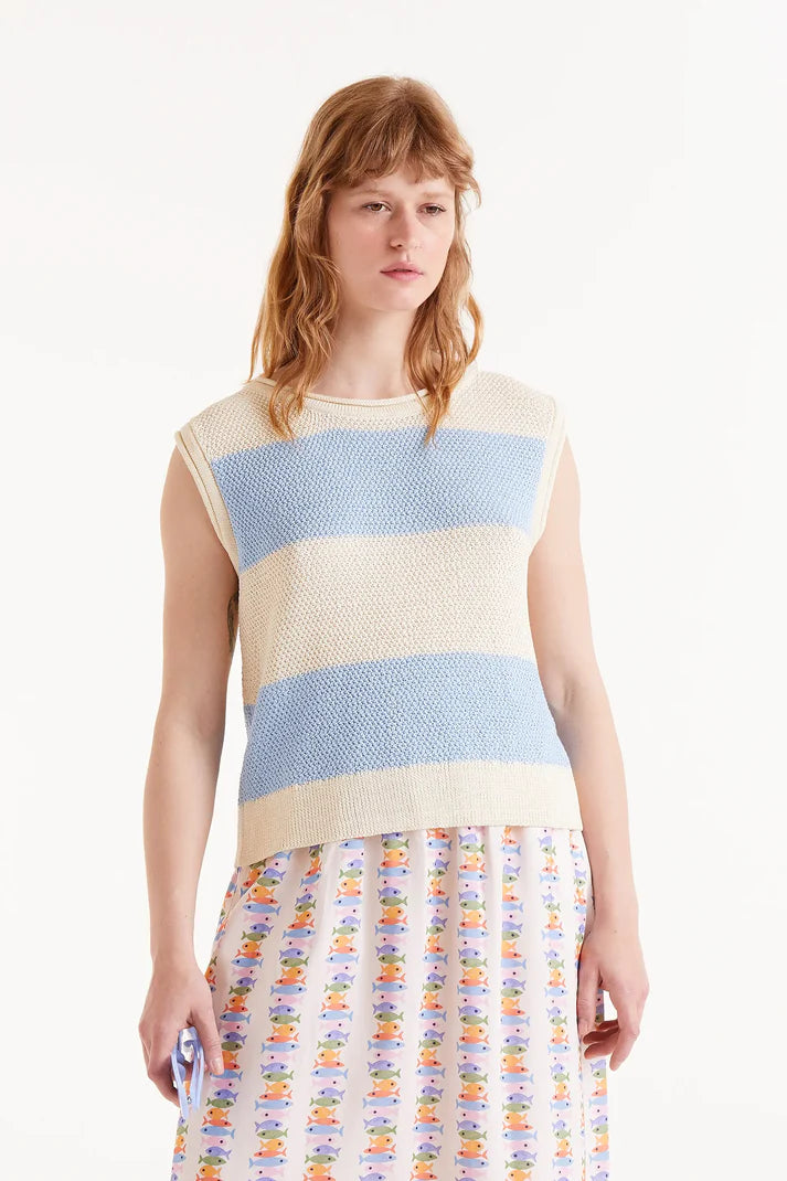 Maglia a righe blu