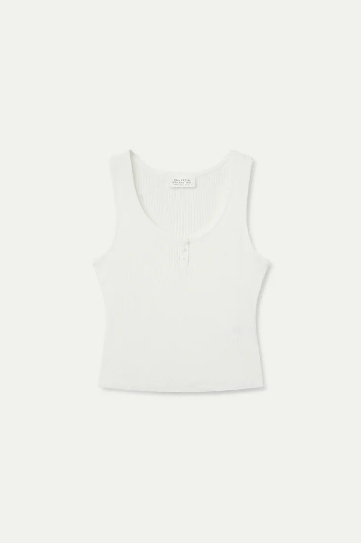 Maglia bianca con bottoni