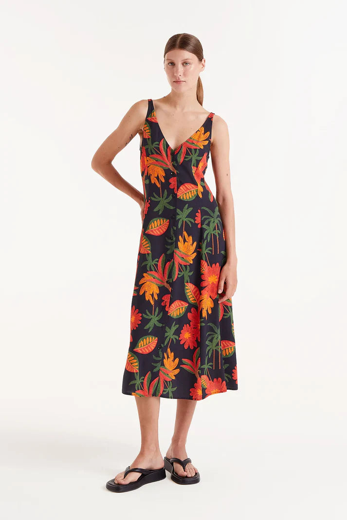 Abito midi con stampa floreale Famara