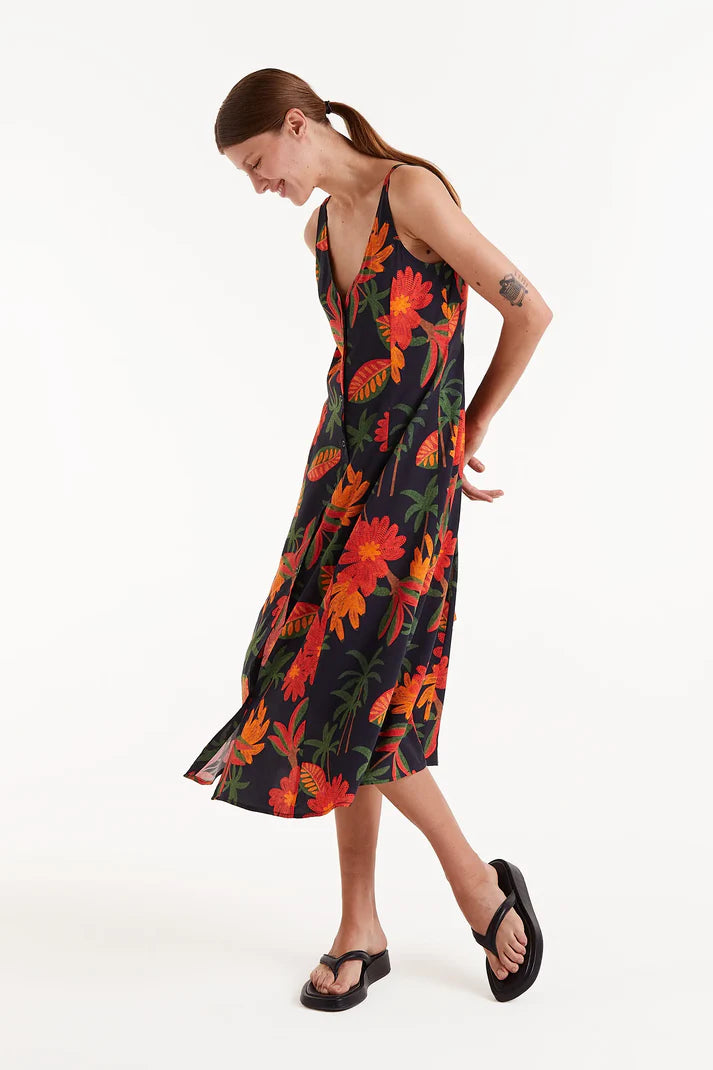 Abito midi con stampa floreale Famara