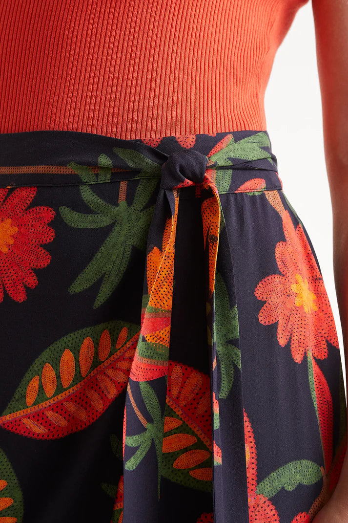 Gonna midi con stampa floreale Famara