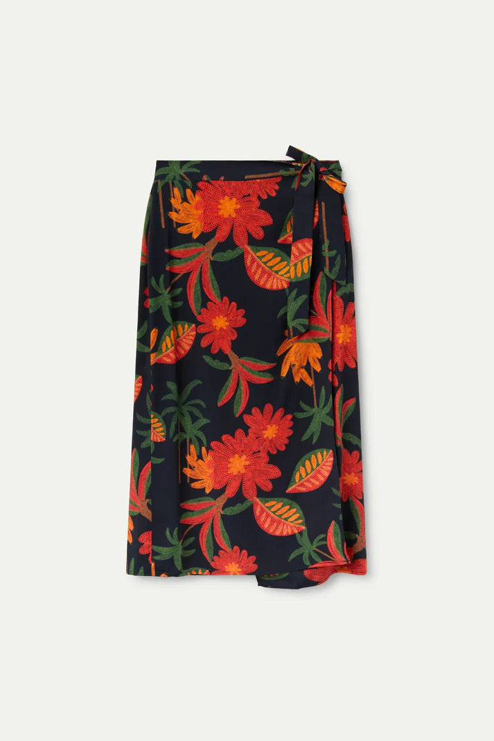 Gonna midi con stampa floreale Famara