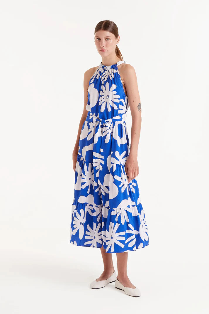 Abito midi con stampa floreale Bluet Blue