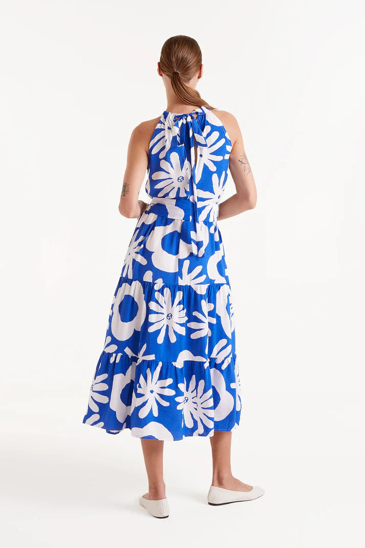 Abito midi con stampa floreale Bluet Blue