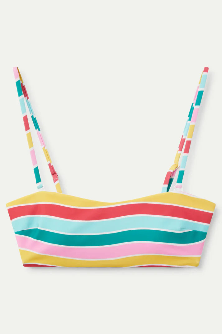 Reggiseno bikini dritto stampato con onde colorate