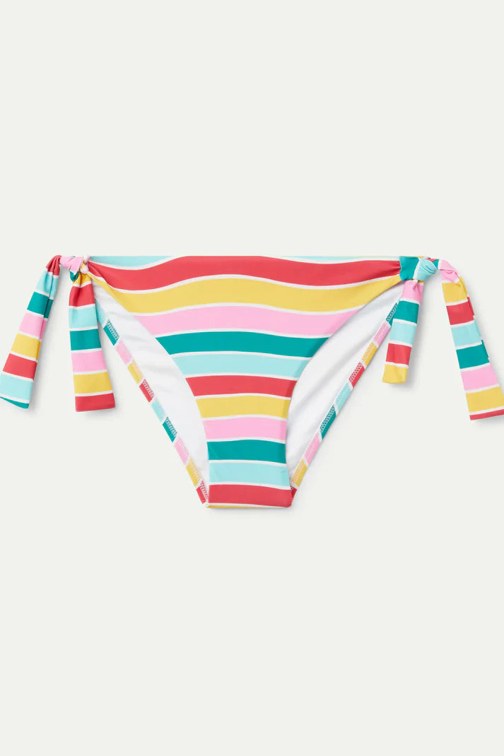 Slip bikini con lacci e stampa a righe Colour Waves