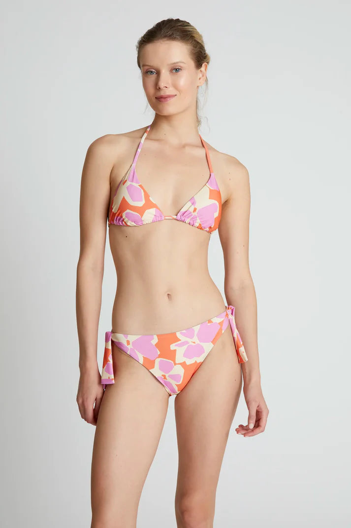 Top bikini triangolo stampato Rubra Orange