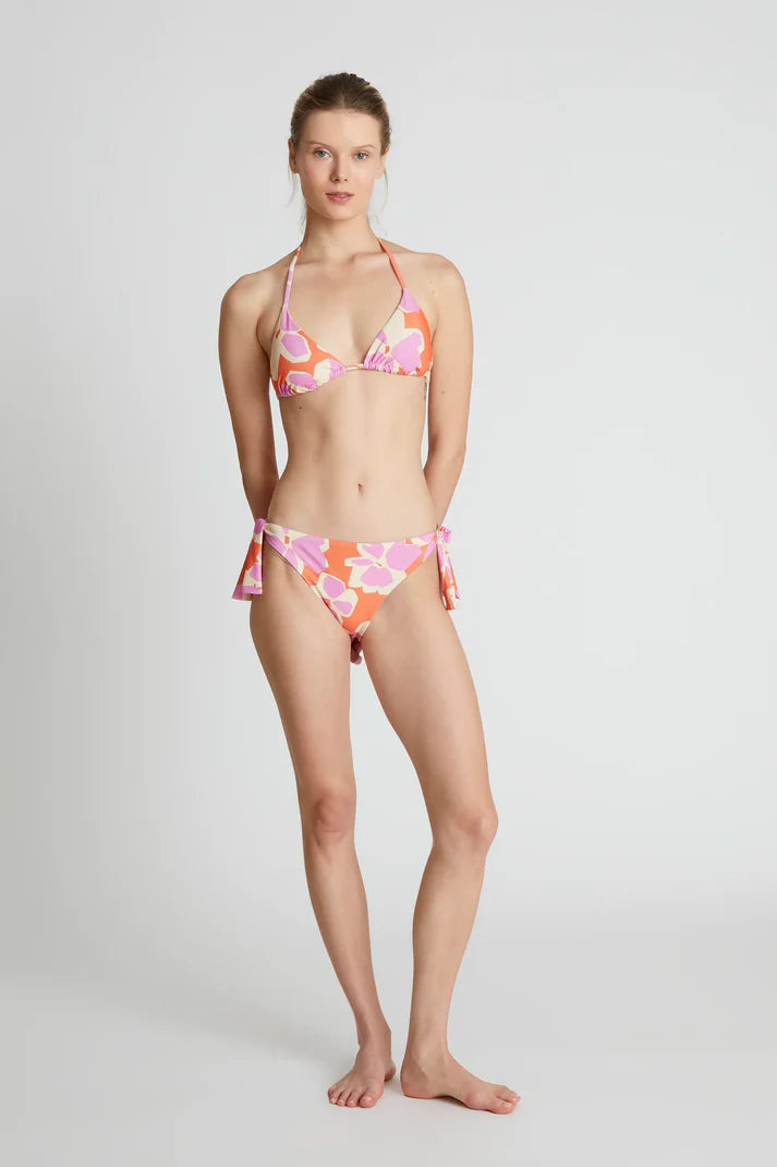 Top bikini triangolo stampato Rubra Orange