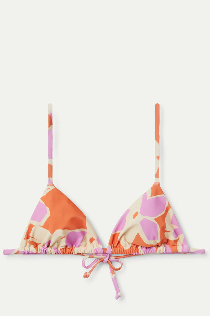 Top bikini triangolo stampato Rubra Orange