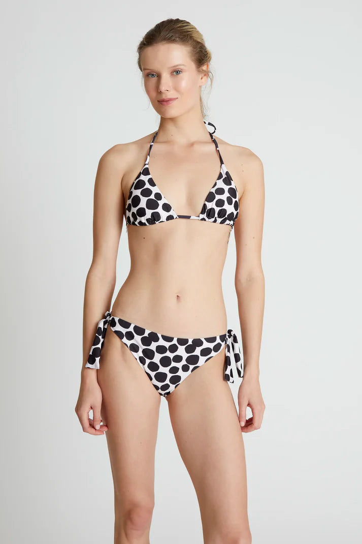 Top bikini a triangolo con stampa terrazzo
