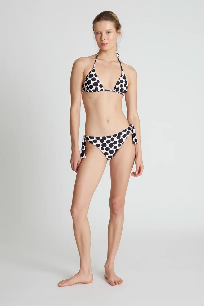 Top bikini a triangolo con stampa terrazzo