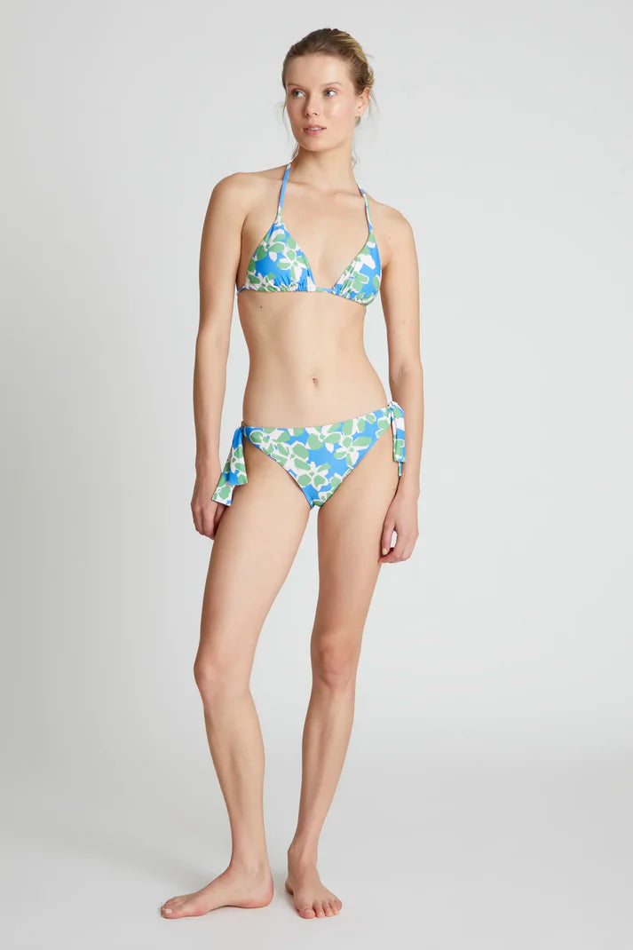 Top bikini a triangolo con stampa Aquatic Blue