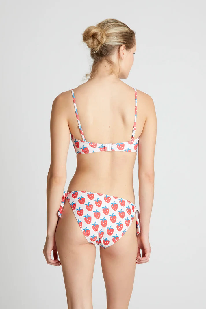 Top bikini dritto stampato Strawberry Beach