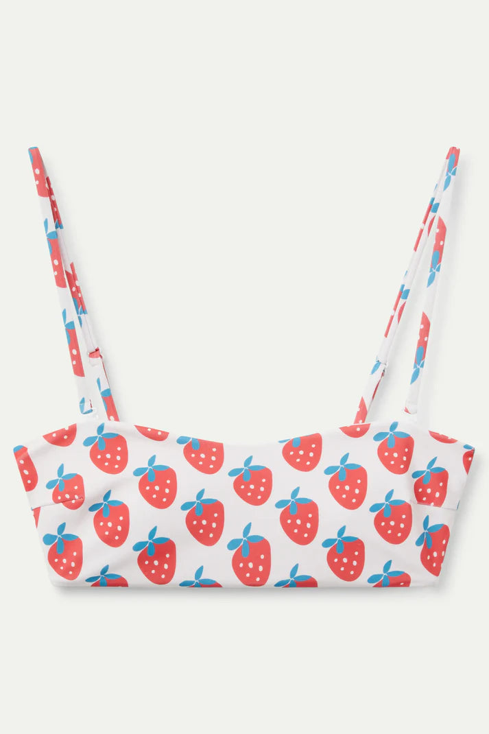 Top bikini dritto stampato Strawberry Beach