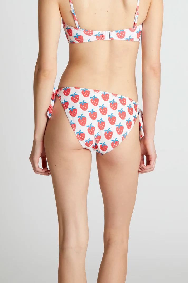 Slip bikini con fiocco stampato Strawberry Beach