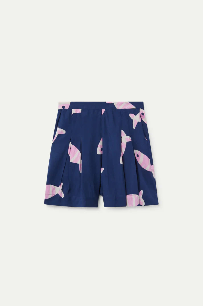 Pantaloncini in rayon LENZING™ ECOVERO™ con stampa Eureka