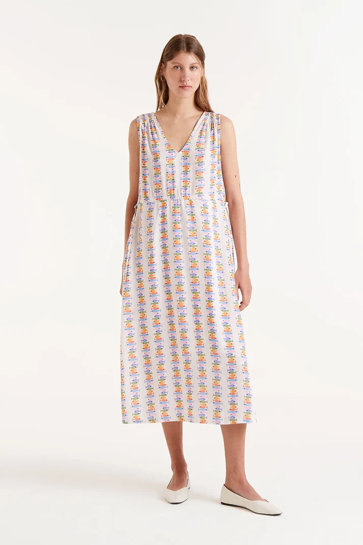 Abito midi in rayon LENZING™ ECOVERO™ con stampa Marina