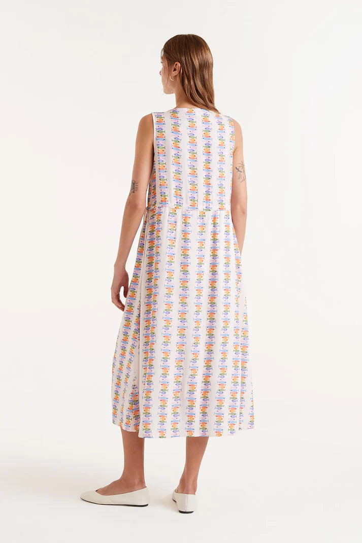 Abito midi in rayon LENZING™ ECOVERO™ con stampa Marina