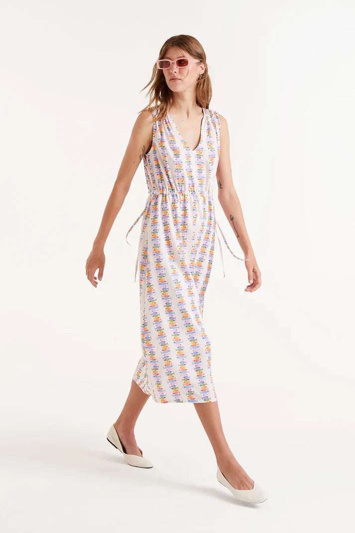 Abito midi in rayon LENZING™ ECOVERO™ con stampa Marina