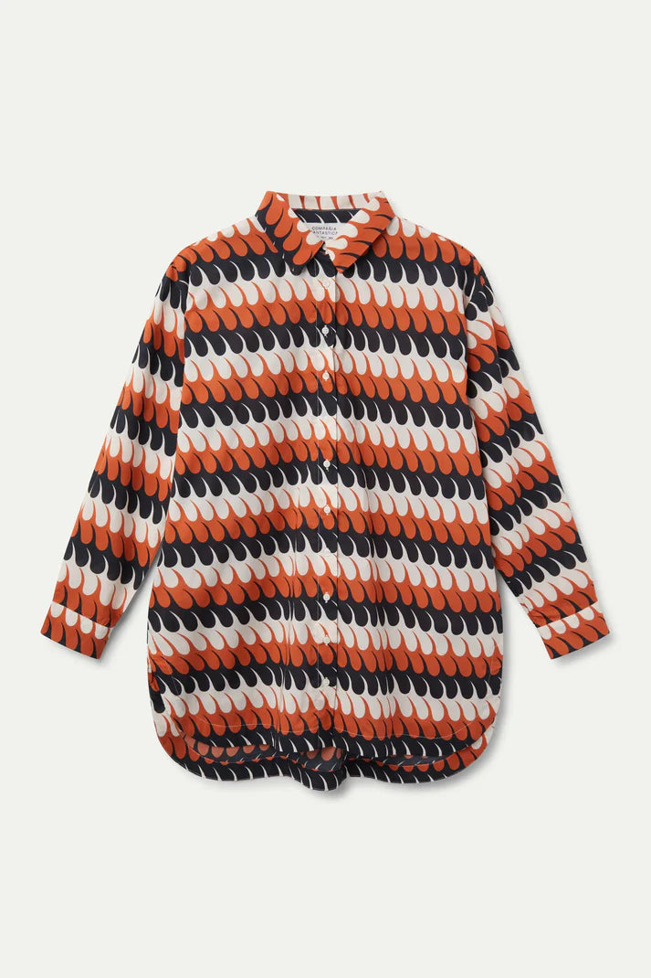 Camicia oversize con stampa Levante