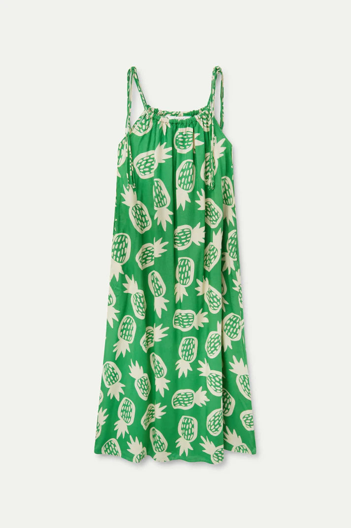 Abito lungo con stampa ananas