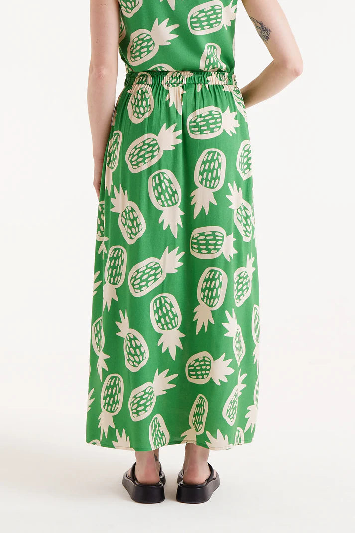 Gonna midi con stampa ananas