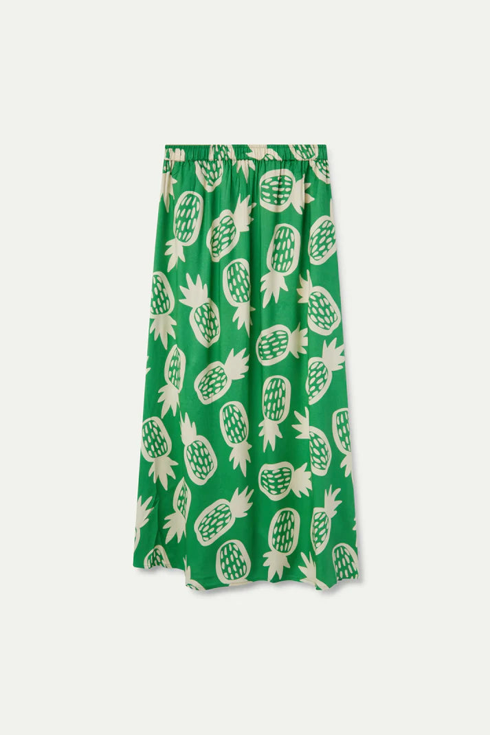 Gonna midi con stampa ananas