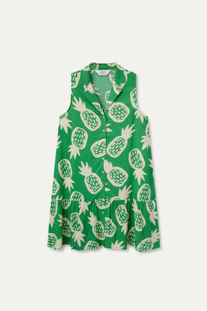Abito corto con stampa ananas