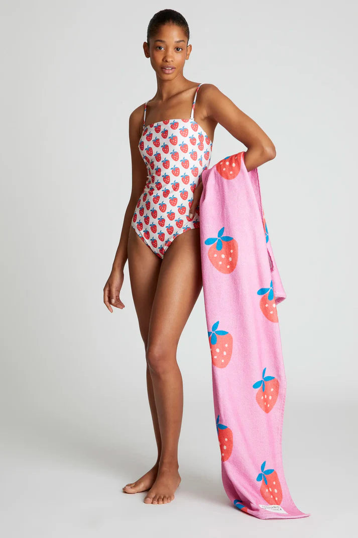 Telo mare con stampa Strawberry Beach