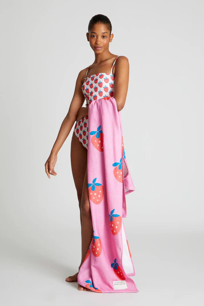 Telo mare con stampa Strawberry Beach