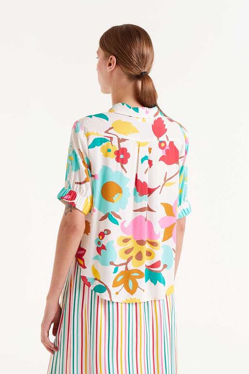 Camicia a maniche corte con stampa floreale Nenufar